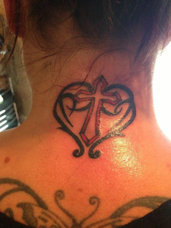 Designer Cross Neck Tattoo