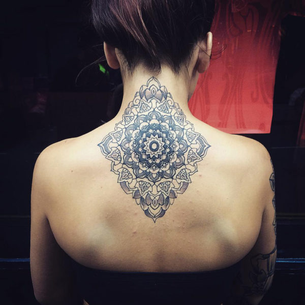 Designer Mandala Tattoo Neck