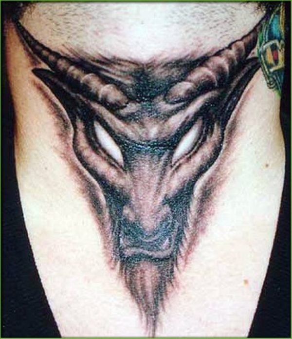 Devil Tattoo On Neck
