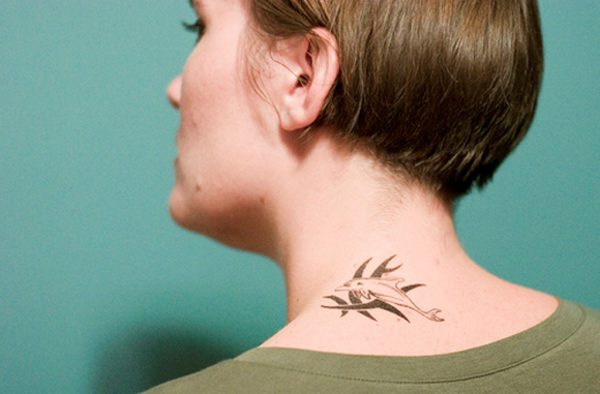 Dolphin Neck Tattoo For Women