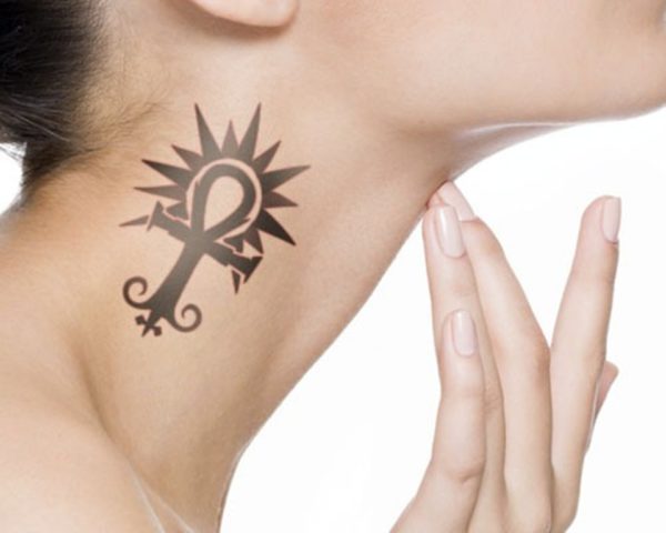 Egyptian Designer Tattoo On Neck