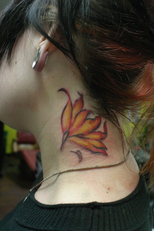 Elegant Neck Tattoo For Women