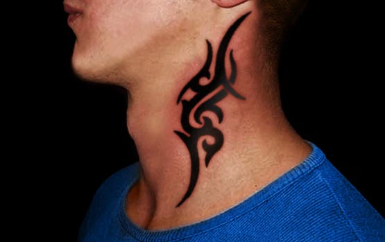 Elegant Tribal Neck Tattoo For Men