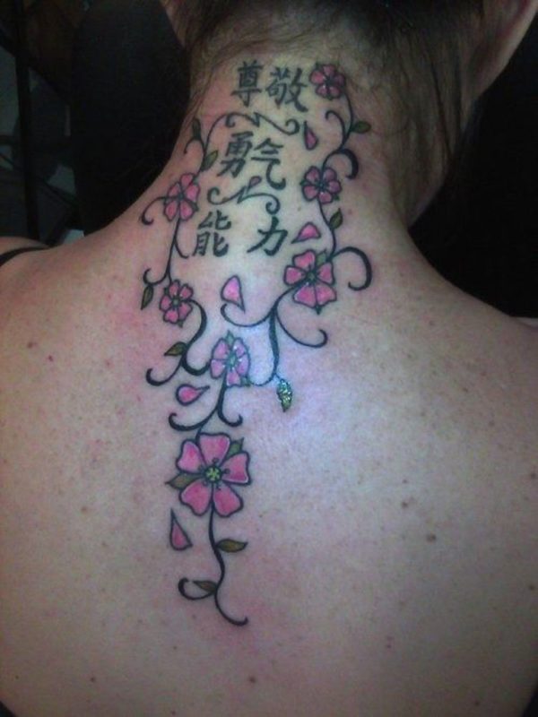 Elegant Vine Neck Tattoo