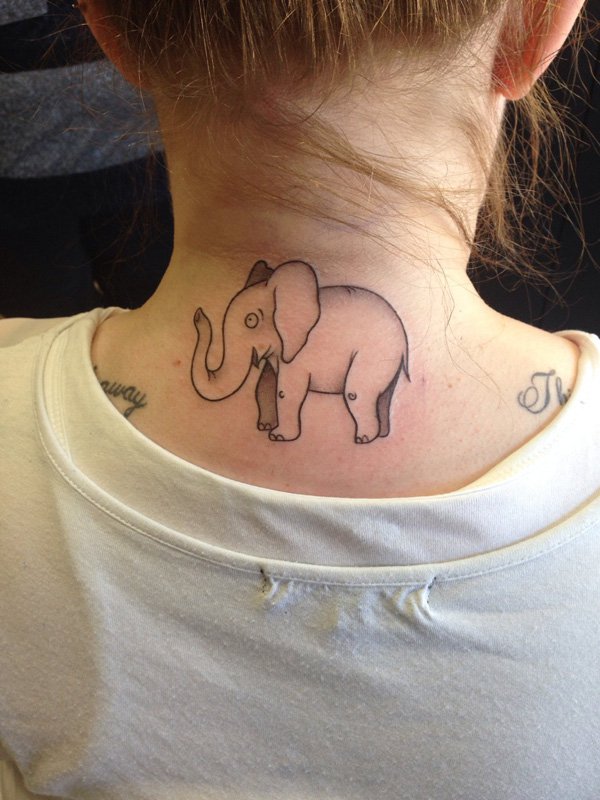 Elephant Neck Tattoo