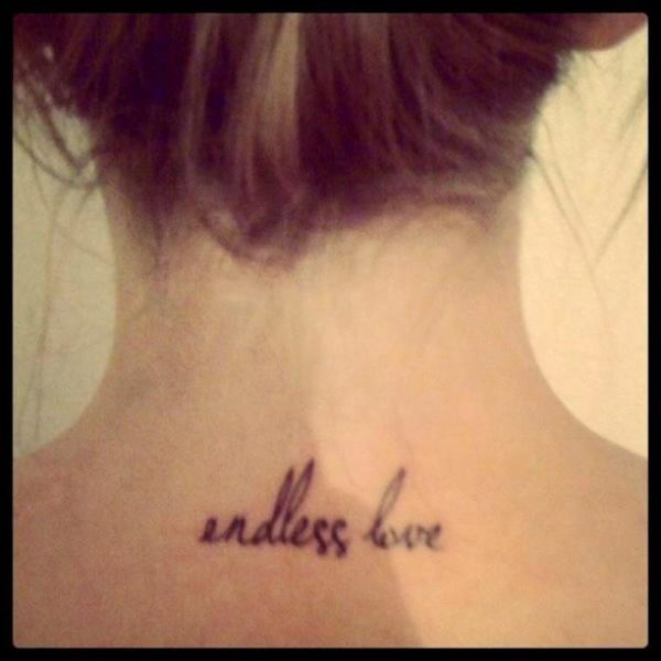 Endless Love Tattoo On Neck