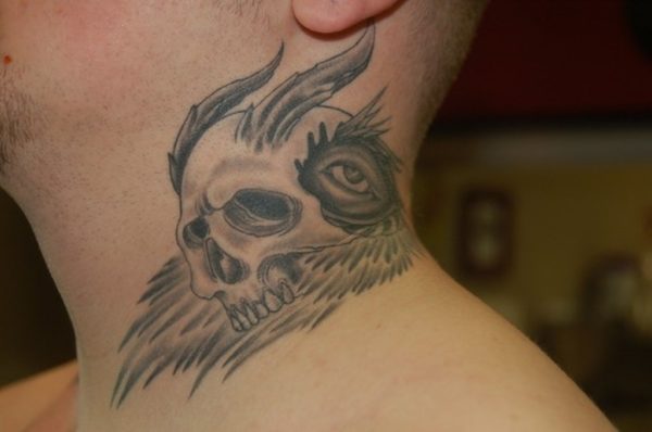 Evil Skull And Eye Tattoo