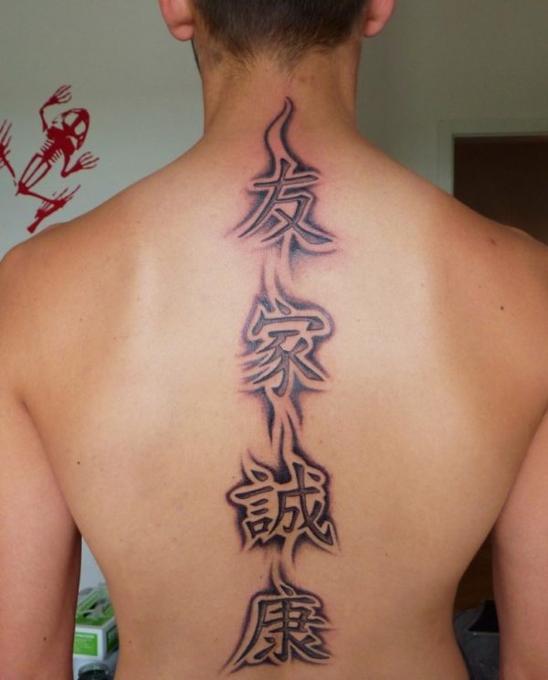 Fabulous Chinese Tattoo On Neck
