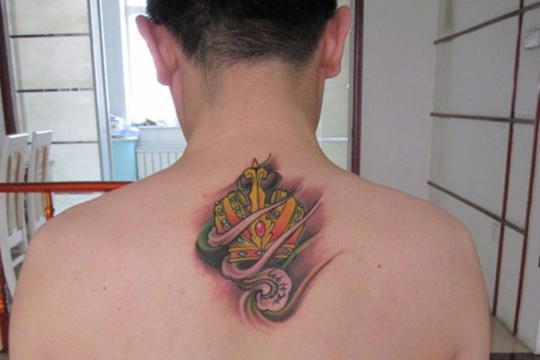 Fabulous Crown Tattoo On Neck