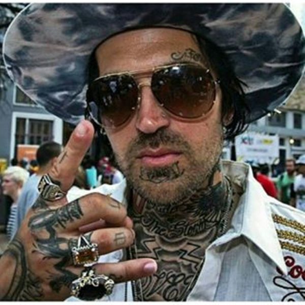 Fabulous Design Tattoo On Yelawolf  Neck