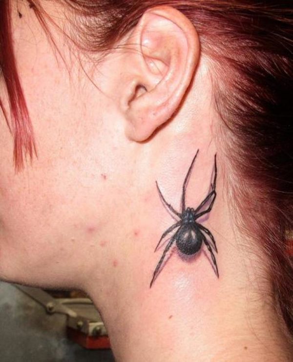 Fabulous Spider Neck Tattoo