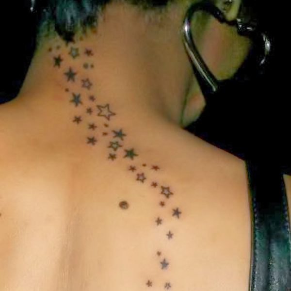 Fabulous Stars Neck Tattoo