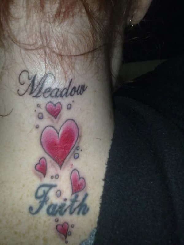 Faith Heart Tattoo On Neck