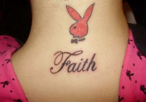 Faith Neck Tattoo