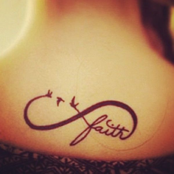 Faith Word Neck Tattoo
