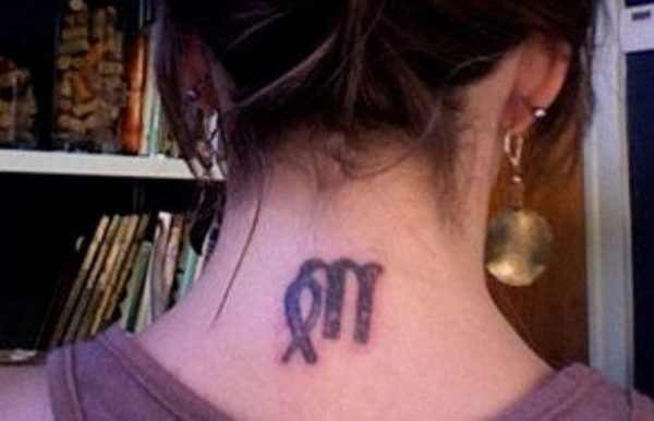 Fantastic Virgo Tattoo On Girl Neck