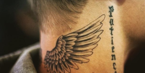 Feather Neck Tattoo