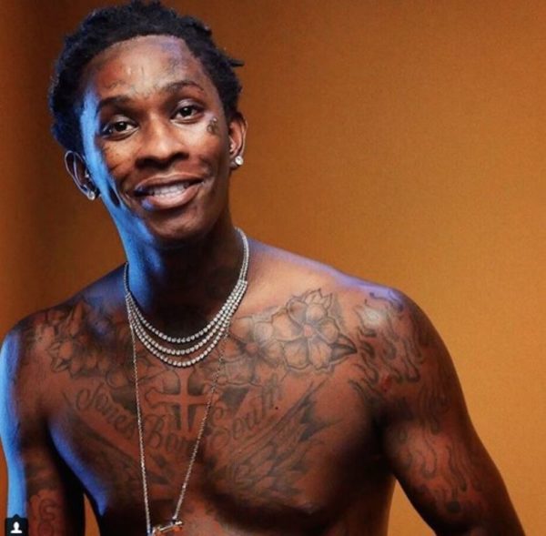 Flower Tattoo On Young Thug Neck