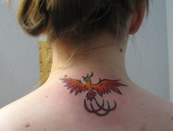 Flying Dragon Tattoo On Neck