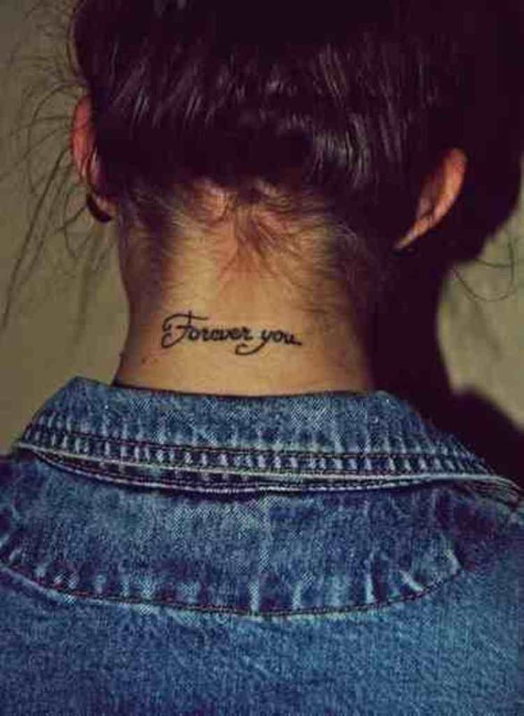 Forever You Letter Neck Tattoo