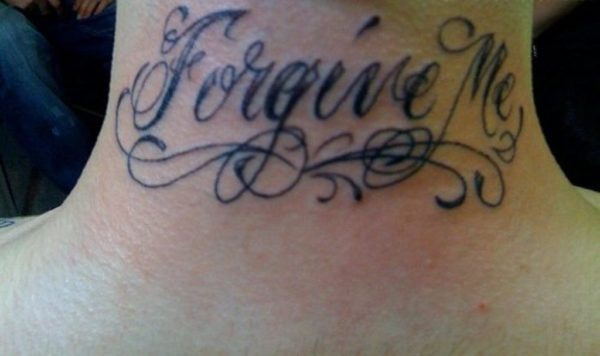 Forgive Me Neck Tattoo