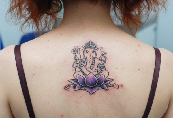 Ganesh On Purple LotusTattoo