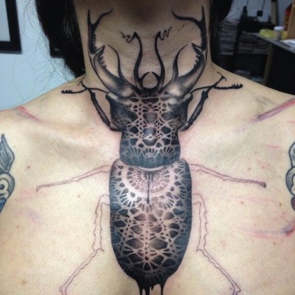 Gangster Ant Neck Tattoo