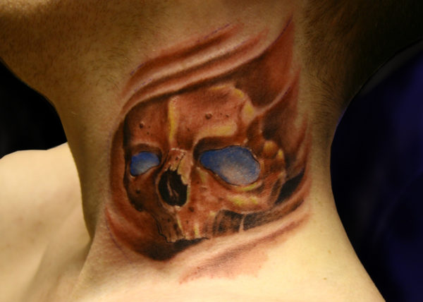 Golden Skull Tattoo Design