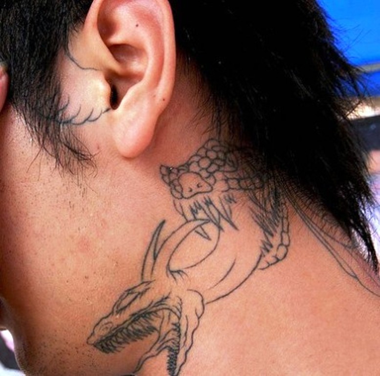 29 Pretty Dragon Neck Tattoos.