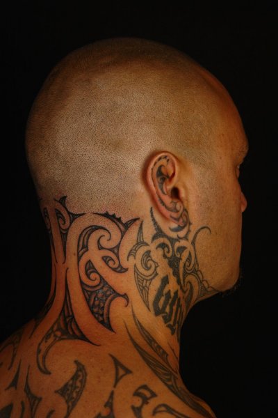 Hawaiian Tattoo Design On Neck