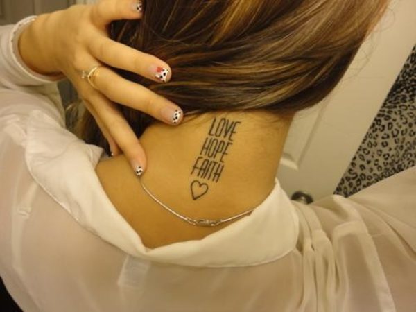 Heart Love Neck Tattoo