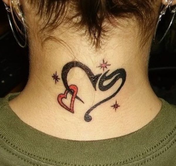 Heart Neck Tattoo Design