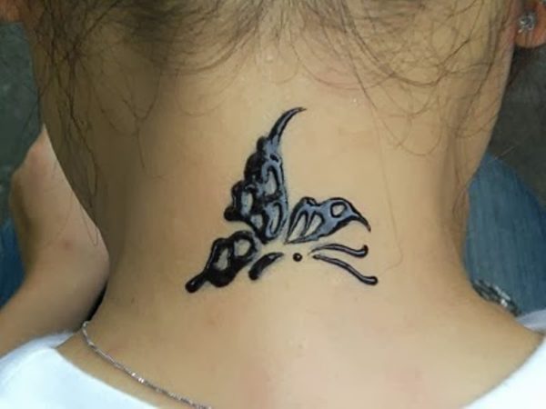 Henna Tattoo On Neck