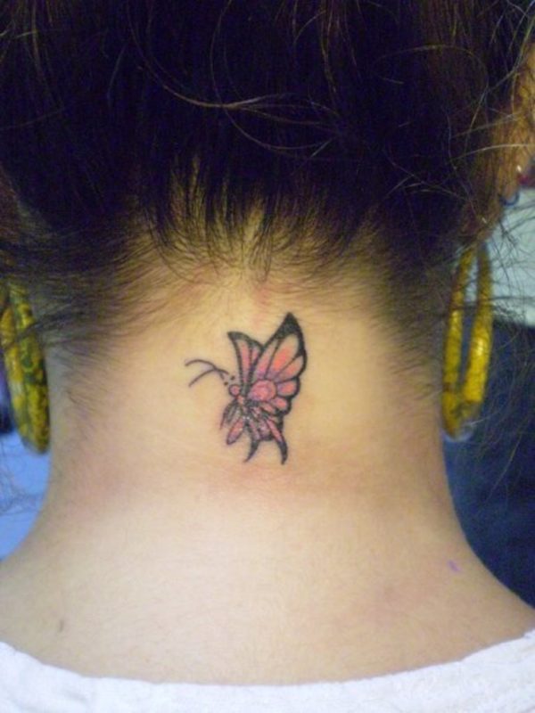 Butterfly Tattoos On Neck