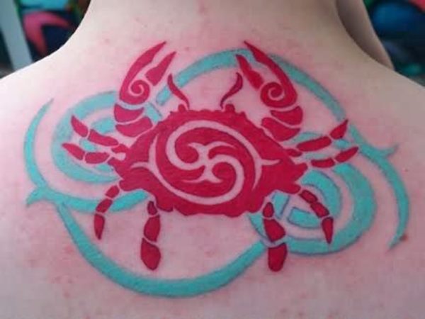 Impressive Crab Tattoo On Neck