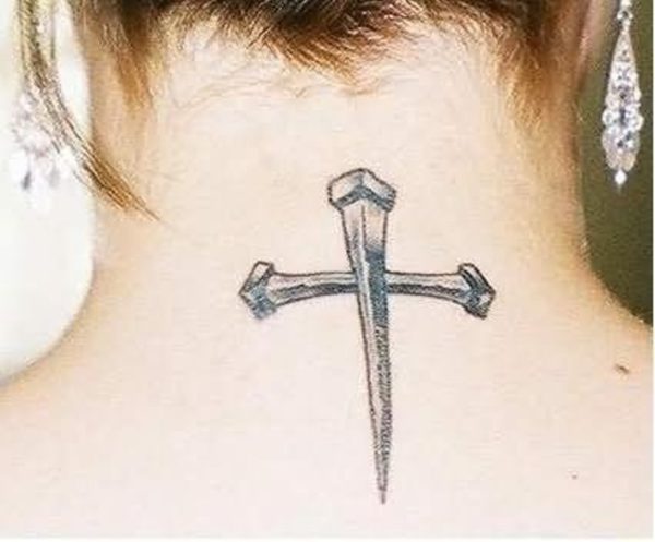 Impressive Cross Neck Tattoo