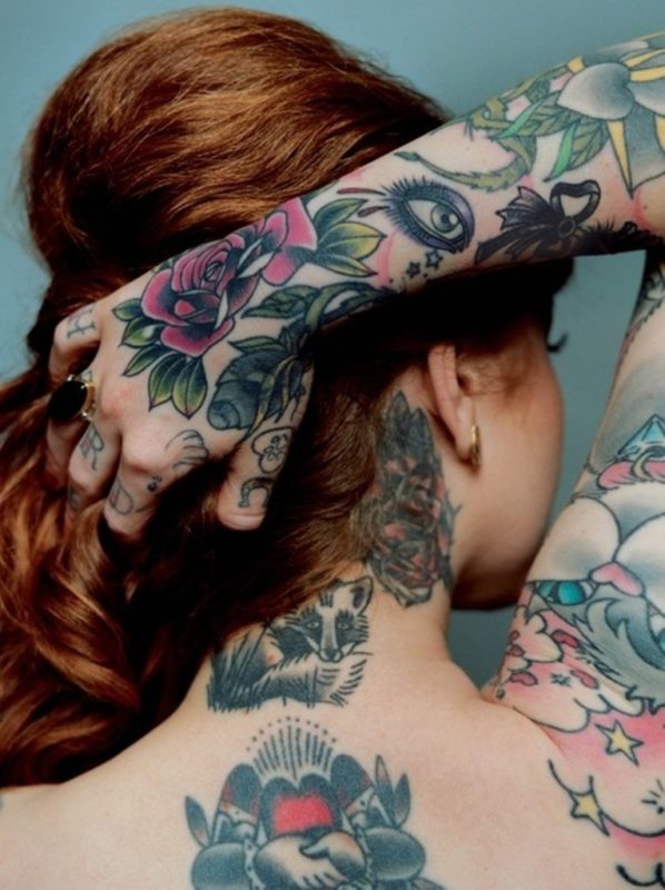 Impressive Rose Tattoo On Neck