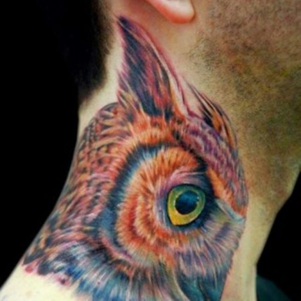 Incredible Owl Face Tattoo