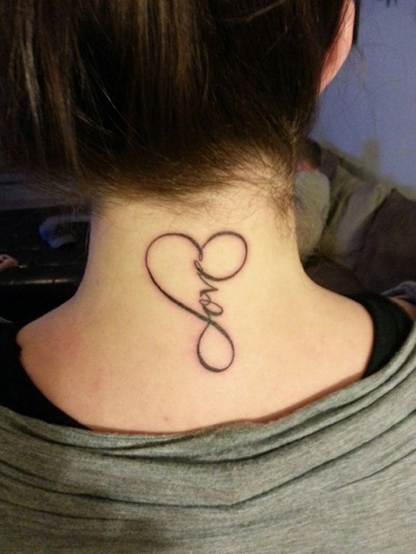 Infinity Love Neck Tattoo
