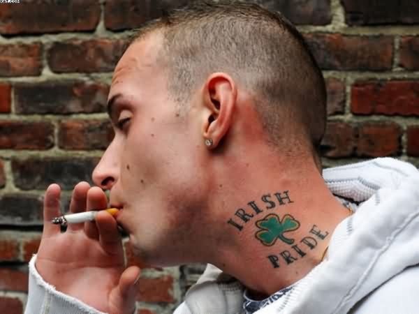 Irish Pride Neck Tattoo