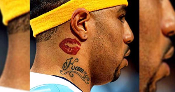 Jr Smith Name Tattoo On Neck