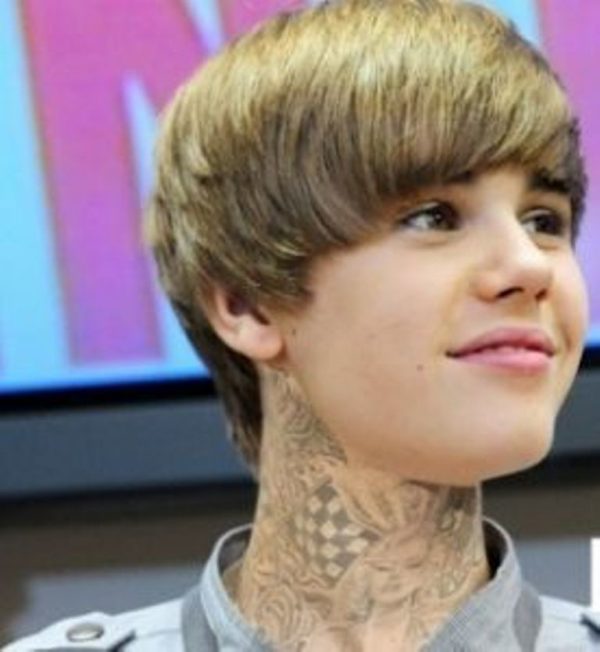 Justin Designer Neck Tattoo