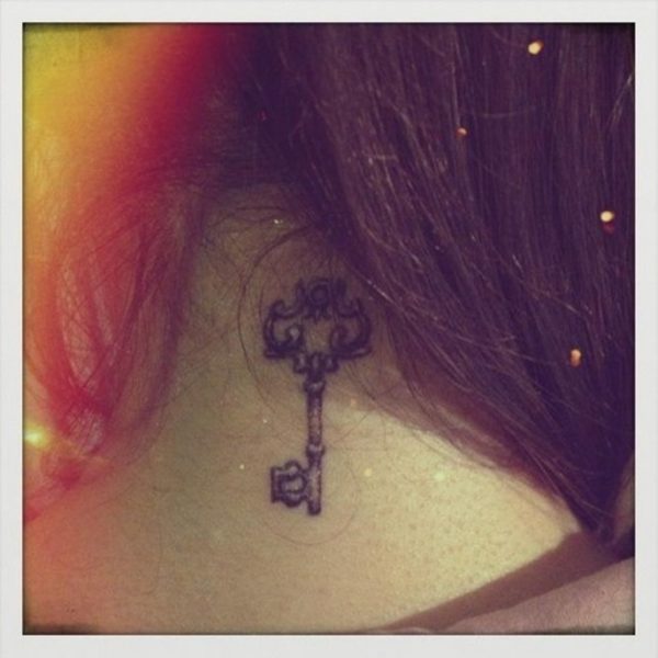 Key Tattoo On Neck