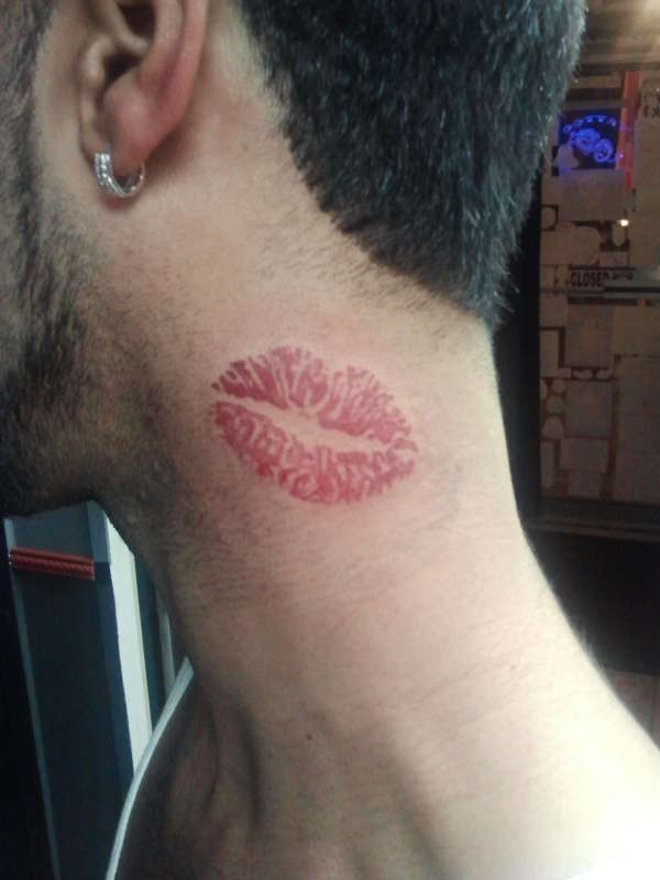 Kiss Mark Neck  Tattoo