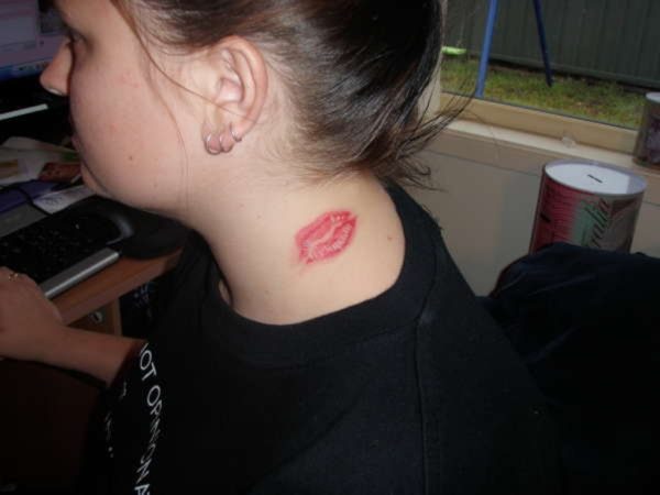 Kiss On Neck Tattoo
