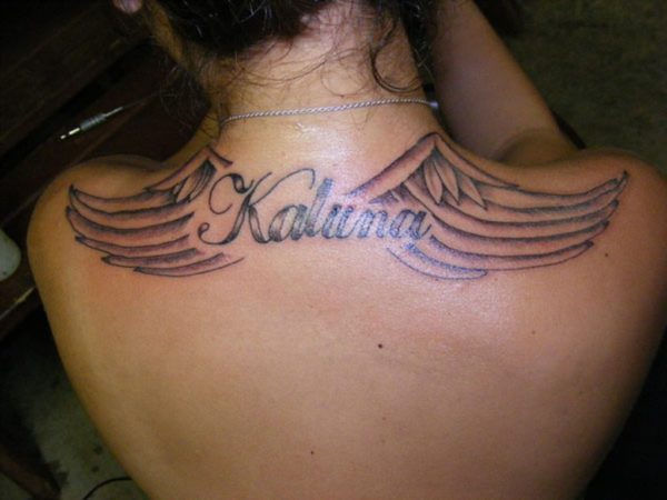 Kulana Wings Tattoo On Back Neck 