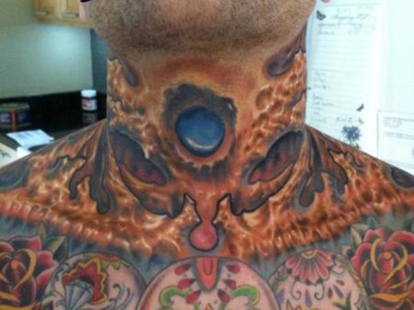 Large Crown Neck Tattoo