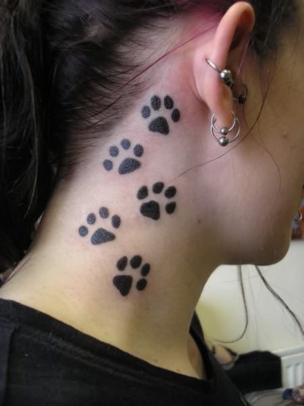 Leopard Paw Neck Tattoo