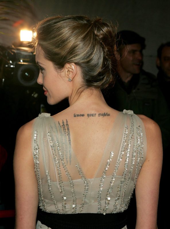 Letters Tattoo On Neck Back
