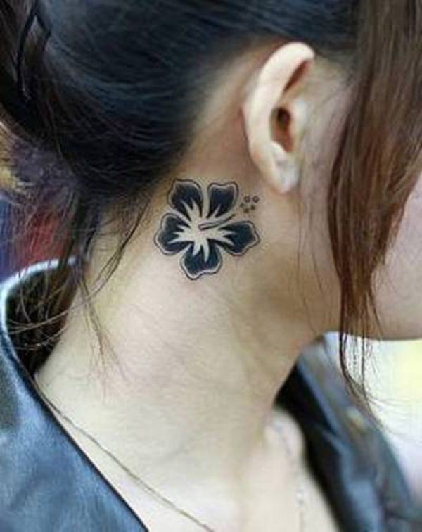 Lily Tattoo On Neck